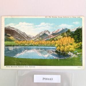 Rocky Mountain National Park Colorado 1940s Linen Postcard Vintage CO PC